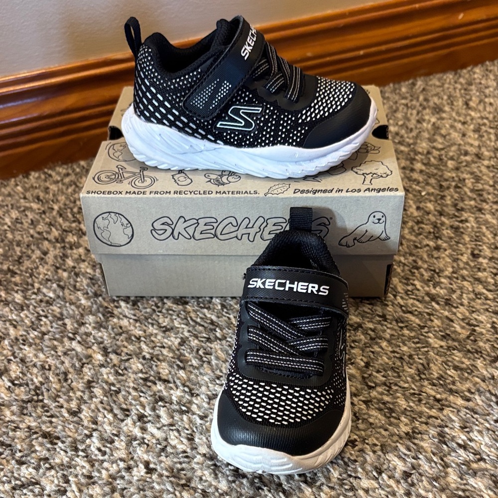 Skechers Kids Black and White Sneakers